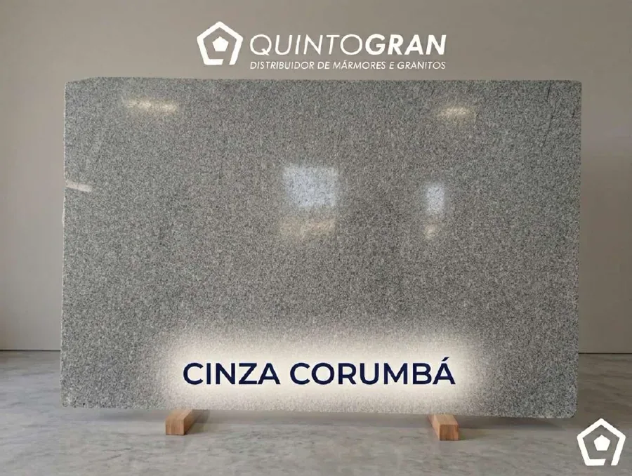 Chapa de Granito Cinza Corumbá — foto real