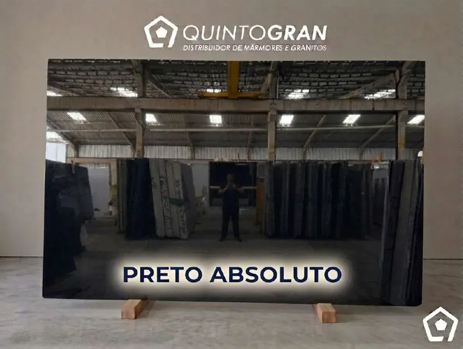 Chapa de Granito Preto Absoluto — foto real