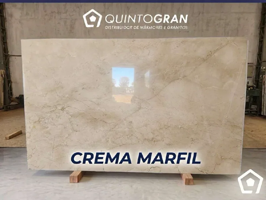 Chapa de Mármore Crema Marfil — foto real