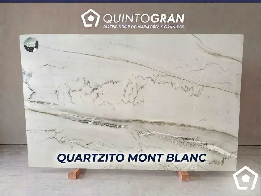 Chapa de Quartzito Mont Blanc — foto real
