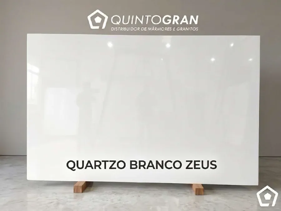 Chapa de Quartzo Branco Zeus — foto real